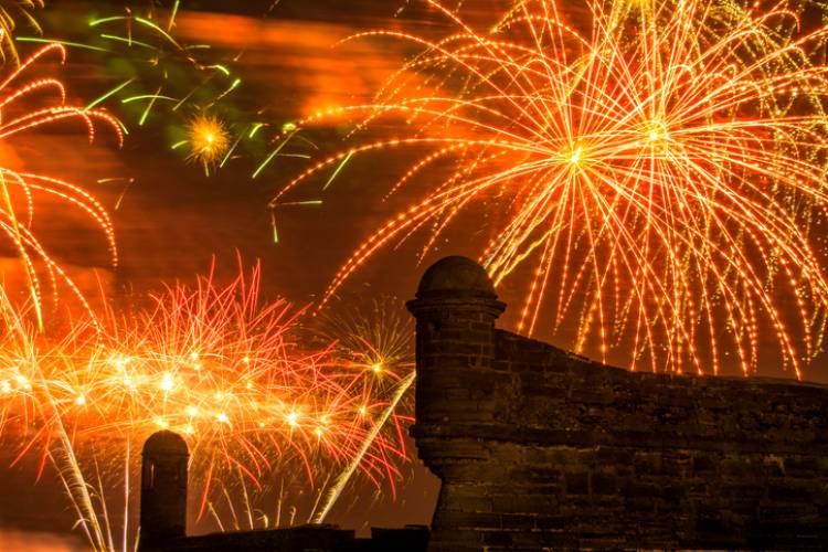 Fireworks over the Castillo de San Marcos